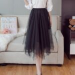 Črno šifon krilo Rory